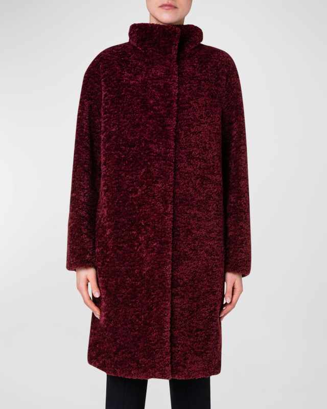 Dyed Faux Shearling Top Coat